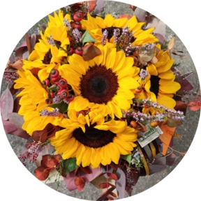 Bouquet solare di girasoli