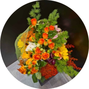 Bouquet arancio e giallo